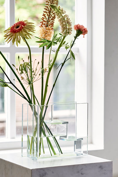 Handmade glass stairs vase