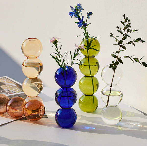 Bubble Shape Glass Vase - Various Colours