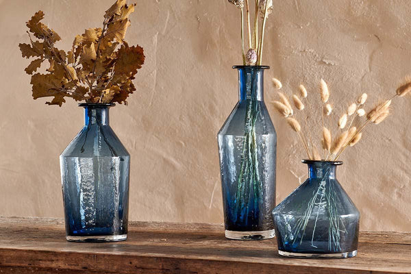 Glass vase in indigo