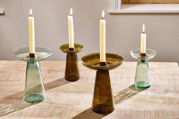 Avyn recycled glass candle holder