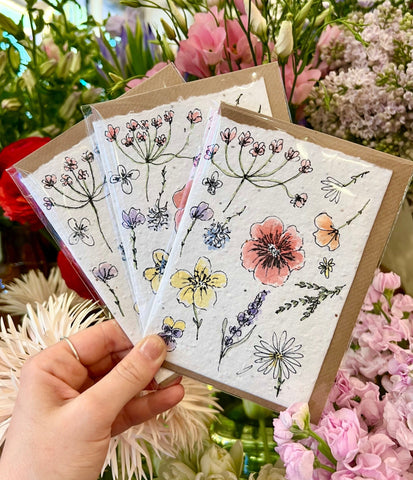 Handmade plantable card with seeds