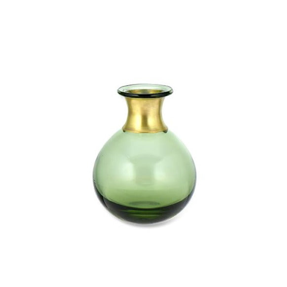 Mini green glass vase