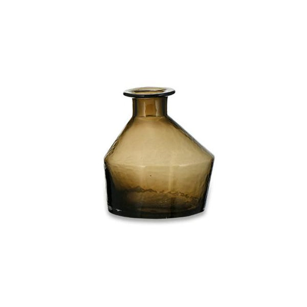 Glass vase in coffee brown